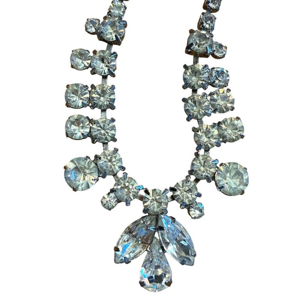 Weiss Clear Rhinestone Silver Choker Necklace - Picture 2 of 5